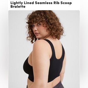 Lightly Lined Seamless Rib Scoop Bralette and Thong - worn once